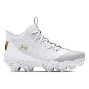 Boys' Under Armour Harper 9 RM Molded Baseball Cleats Big 6 White/Gold