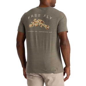 Men's Free Fly Vintage Camo Redsh Pocket T-Shirt Small Heather Fatigue