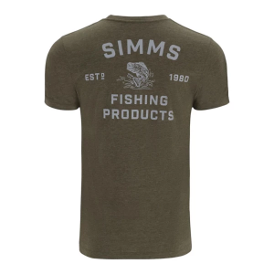 Men's Simms Mens Stacked Bass T-Shirt 3XLarge Military Heather