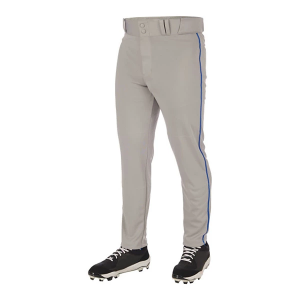 Boys' Champro Triple Crown 2.0 Tapered Bottom w/ Braid Baseball Pants Youth Large Grey/Royal Blue