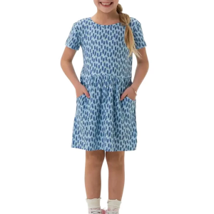 Girls' Burlebo Moxie Dress 4T Bluebonnets