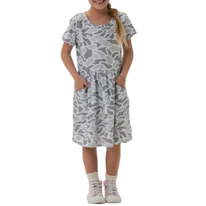 Girls' Burlebo Moxie Dress Medium White Camo