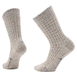 Adult Smartwool Cozy Waffle Press Crew Socks XLarge Taupe Natural Singles