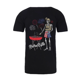Men's Retro Rifle Grillin T-Shirt Large Black