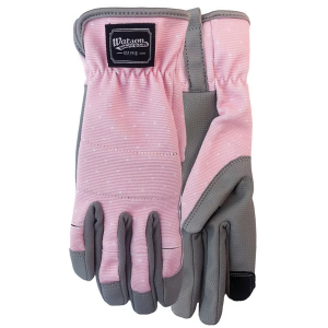 Women's Watson Gloves Home Grown Uptown Girl Gardening Gloves Large Grey Heather Pink