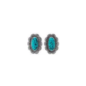 West and Co. Oval Flower Earrings