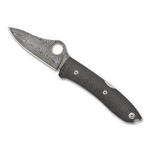 Spyderco C255CFPD SpyOpera Thor Damascus Carbon Fiber Folding Pocket Knife