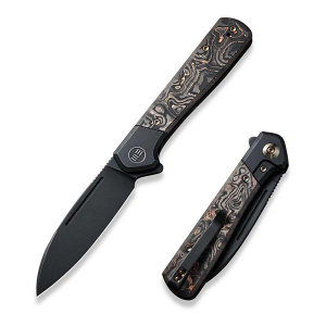 We Knife Company WE20050-2 Soothsayer Black Stonewashed Drop Point Flipper Folding Pocket Knife