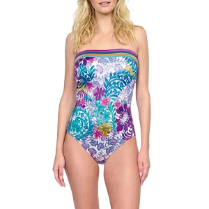 Women's Gottex Bali Bandeau Strapless One Piece Swimsuit Misses 8 Multi