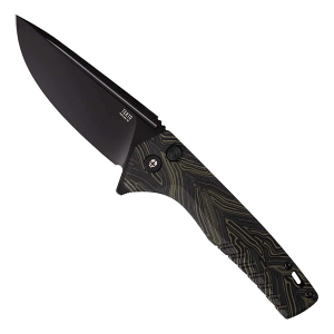 TEKTO F3 Charlie Damascus G10 Drop Point Folding Knife Green
