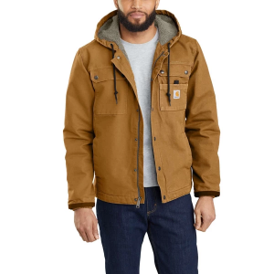 Men's Carhartt Relaxed Fit Washed Duck Sherpa-Lined Utility Softshell Jacket Medium Carhartt Brown