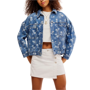Women's Free People We The Free Opal Swing Denim Jacket Medium Daisy