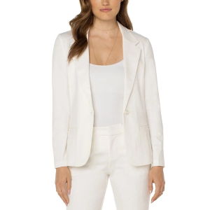 Women's Liverpool Los Angeles Fitted Button Short Blazer XSmall Vintage White