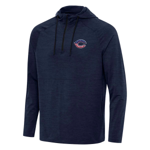 Cincinnati Reds Antigua Americana Spikes Hooded 1/4 Zip 3XLarge Navy Heather