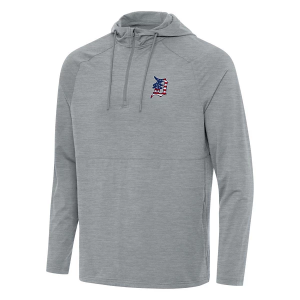 Detroit Tigers Antigua Americana Spikes Hooded 1/4 Zip 3XLarge Skyscraper Heather