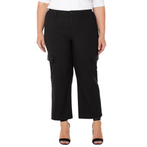 Women's Liverpool Los Angeles Cargo Crop Straight Pants 16 Black