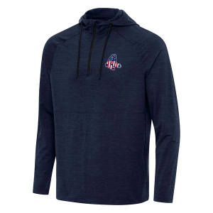 Boston Red Sox Antigua Americana Spikes Hooded 1/4 Zip Small Navy Heather