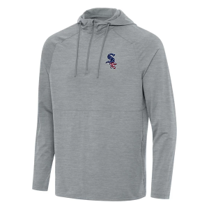 Chicago White Sox Antigua Americana Spikes Hooded 1/4 Zip XLarge Skyscraper Heather
