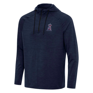 Los Angeles Angels Antigua Americana Spikes Hooded 1/4 Zip Large Navy Heather