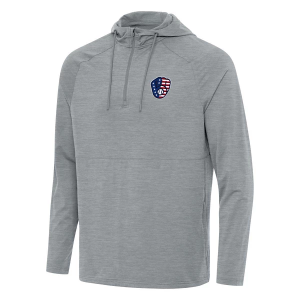 Milwaukee Brewers Antigua Americana Spikes Hooded 1/4 Zip XLarge Skyscraper Heather