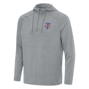 Minnesota Twins Antigua Americana Spikes Hooded 1/4 Zip Medium Skyscraper Heather