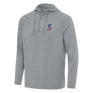 Seattle Mariners Antigua Americana Spikes Hooded 1/4 Zip Small Skyscraper Heather