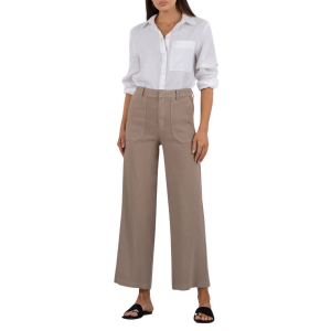 Women's KUT from the Kloth Topaz Linen Wide Leg Pants 14 Khaki