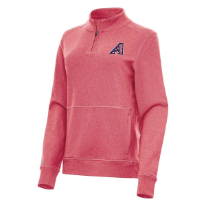Women's Arizona Diamondbacks Antigua Americana Crush 1/4 Zip Medium Dark Red Heather