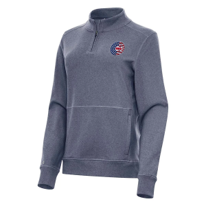 Women's Chicago Cubs Antigua Americana Crush 1/4 Zip Small Navy Heather