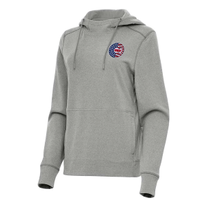 Women's Chicago Cubs Antigua Americana Justice Hoodie Medium Grey Heather