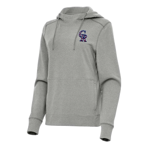 Women's Colorado Rockies Antigua Americana Justice Hoodie Large Grey Heather