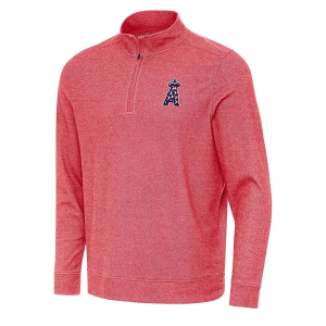 Los Angeles Angels Antigua Americana Subtle 1/4 Zip Large Dark Red Heather
