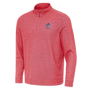 Miami Marlins Antigua Americana Subtle 1/4 Zip Large Dark Red Heather
