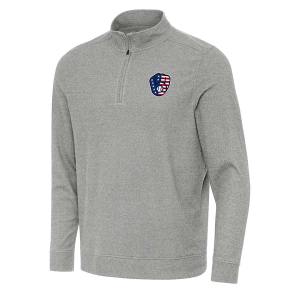 Milwaukee Brewers Antigua Americana Subtle 1/4 Zip 2XLarge Grey Heather