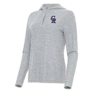 Women's Colorado Rockies Antigua Americana Daybreak Hooded 1/4 Zip XLarge Skyscraper Heather