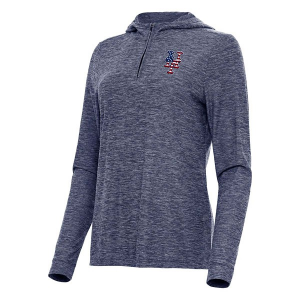 Women's New York Mets Antigua Americana Daybreak Hooded 1/4 Zip 2XLarge Navy Heather