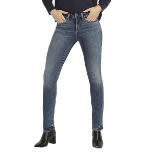 Women's Silver Jeans Co. Suki Faded Curvy Straight Jeans Indigo 385 32 31