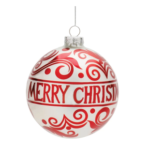 Melrose International Merry Christmas Ball Ornaments (Set of 6)