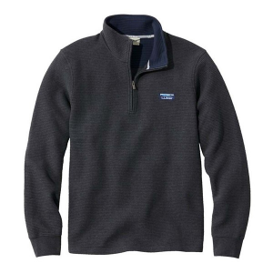 Men's L.L.Bean Lakewashed Double-Knit 1/4 Zip Pullover XLarge Tall Dark Charcoal Heather