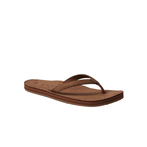 Women's Reef Solana Leather Flip Flop Sandals 10 Classic Brown
