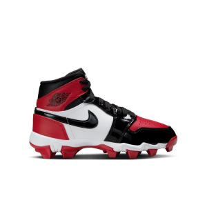 Kids' Jordan 1 Mid Molded Football Cleats Little 2.5 Gym Red/Black/White