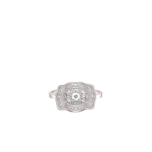 Women's SPURWEST Amelia Mini Belt Buckle Ring Silver
