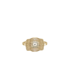 Women's SPURWEST Amelia Mini Belt Buckle Ring Gold