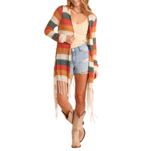 Women's Rock & Roll Denim Cardigan Baja Large Mustard