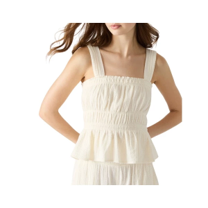 Women's BB Dakota Gabrielle Square Neck Tank Top Large Coconut Milk