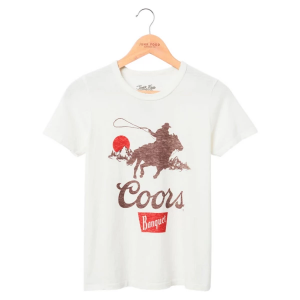 Women's Junk Food Coors Banquet Cowboy Original T-Shirt XLarge Vintage White