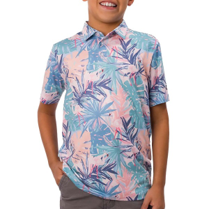 Kids' Waggle Golf Fairway Flamingle Polo XSmall White