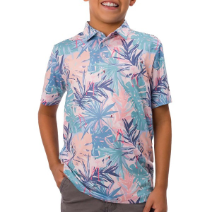 Kids' Waggle Golf Fairway Flamingle Polo Large White