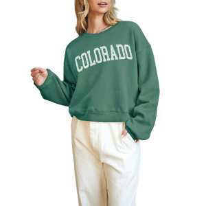 Women's Oat Collective Colorado Mid Crewneck Sweatshirt Medium Heather Forest