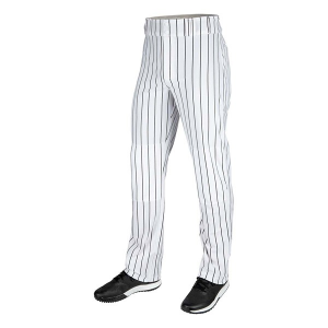 Men's Champro Triple Crown 2.0 Open Bottom with Pinstripes Baseball Pants Medium White/Black Regular